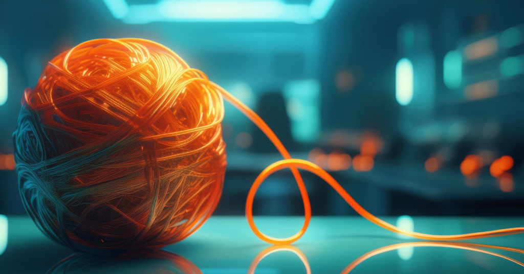 Image of orange ball of cord